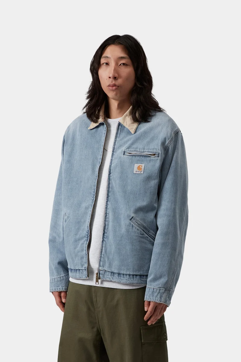 Carhartt WIP Herren OG Detroit Jacke | Blau Dusty Hamilton Braun