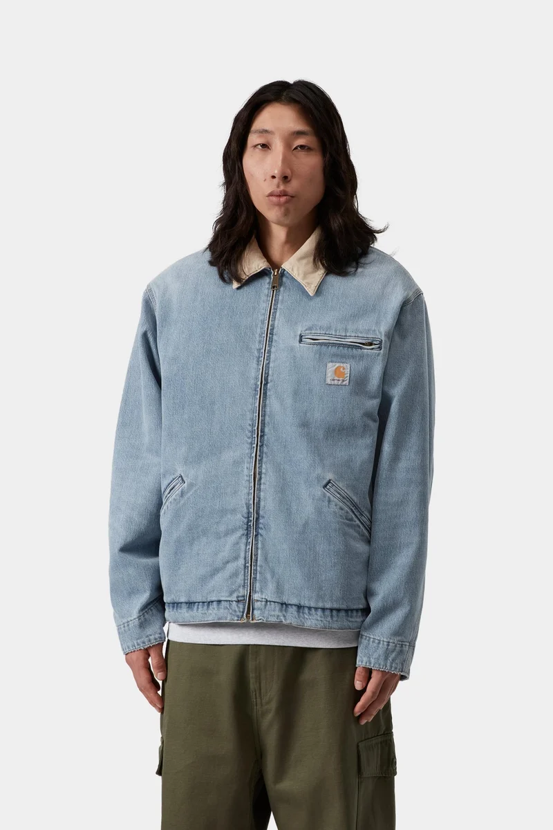 Carhartt WIP Herren OG Detroit Jacke | Blau Dusty Hamilton Braun