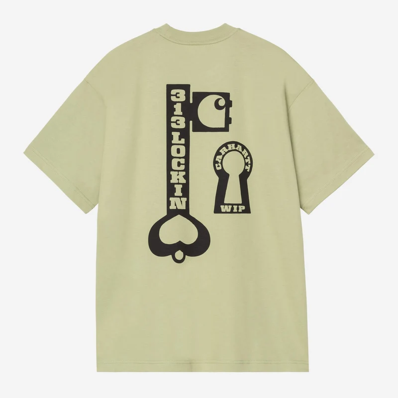 Carhartt WIP Herren-T-Shirt mit Aufdruck „Locked“ | Sanftes Grün