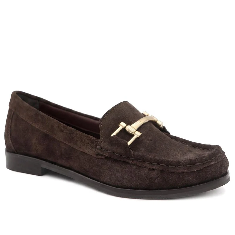 Leather Snaffle Detail Smart Moccasins - MINTL44001 / 329 720