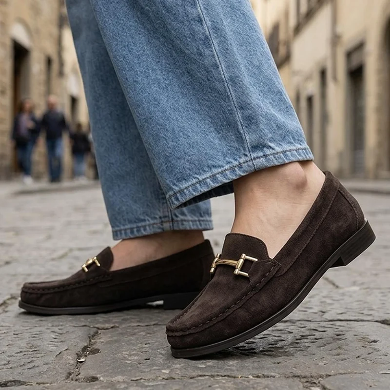 Leather Snaffle Detail Smart Moccasins - MINTL44001 / 329 720 - Chocolate Suede