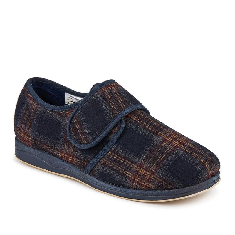 Wide Fit Wool Slippers - QING42013 / 327 974 - Navy