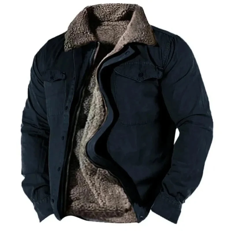 Andreas | Herren Warme Winterjacke mit Sherpa Kragen