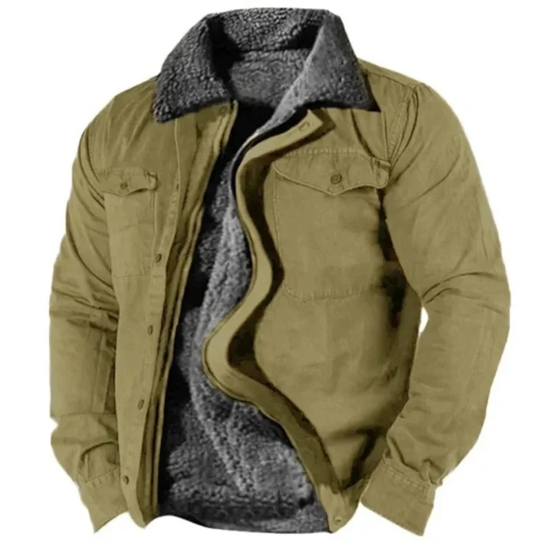 Andreas | Herren Warme Winterjacke mit Sherpa Kragen