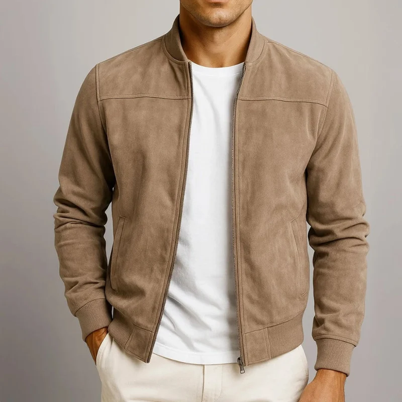 Salomo | Herren Slim Fit Bomberjacke mit Reißverschluss