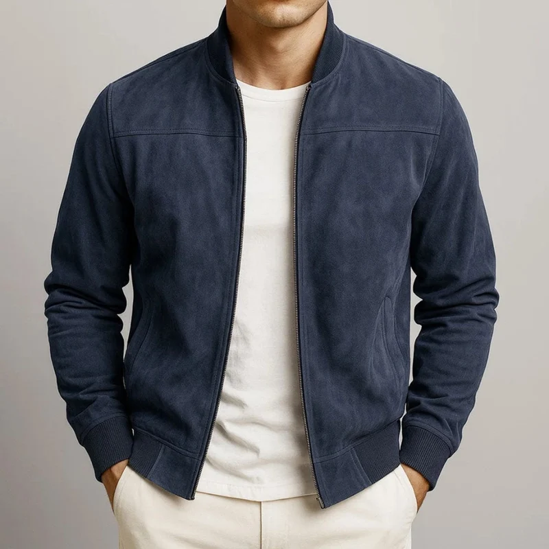 Salomo | Herren Slim Fit Bomberjacke mit Reißverschluss
