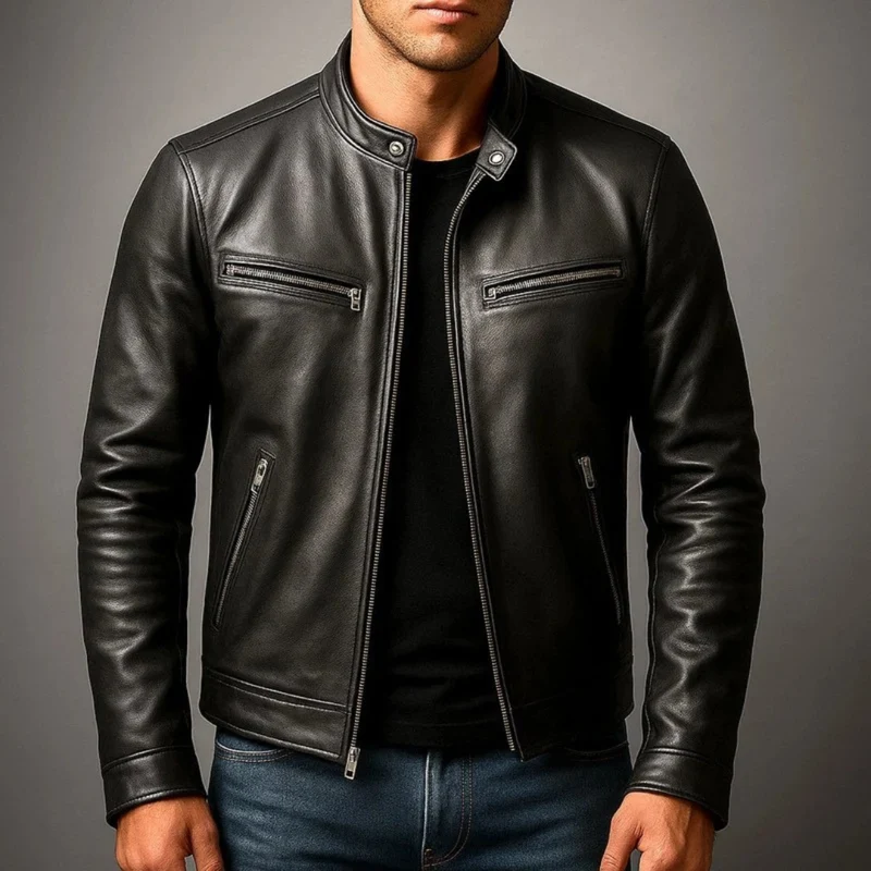 Friedrich | Herren Vintage Biker Jacke aus Kunstleder