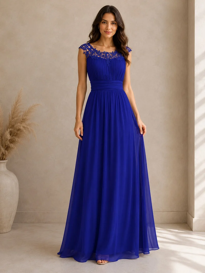 Elisabeth | Damen Florales Maxi Abendkleid mit V-Ausschnitt