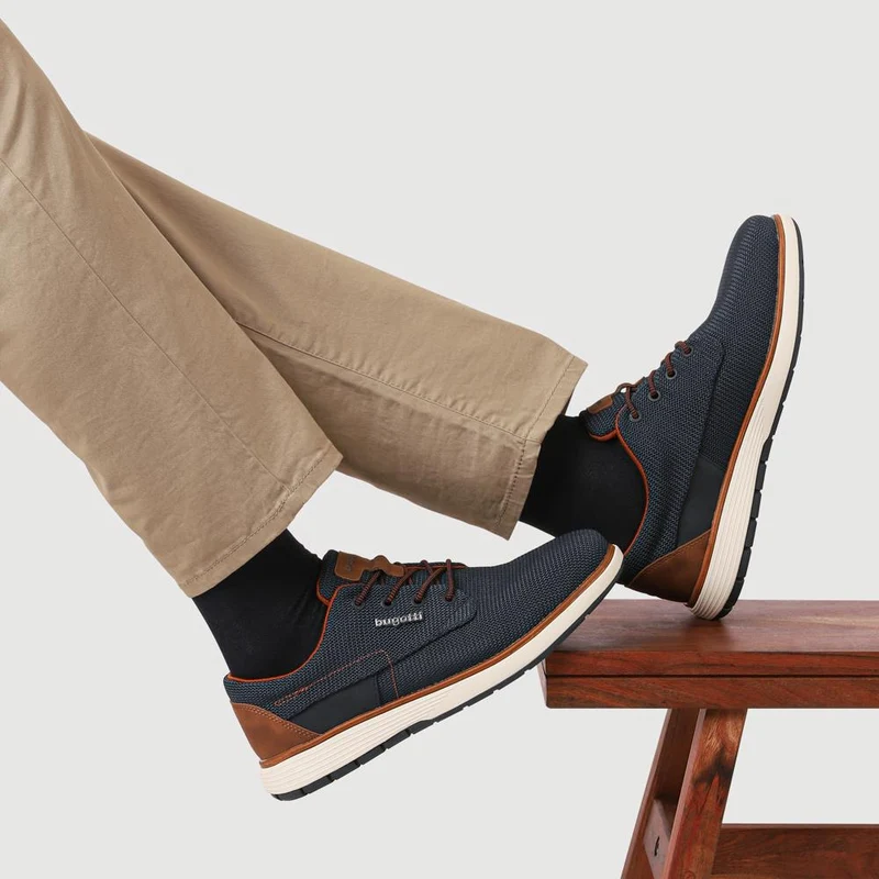 Comfort-Fitting Lace-Up Shoes - BUG41514 / 327 368 - Navy