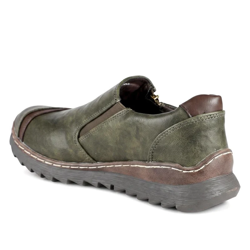 Zip Up Platform Heel Shoes - LECHE44020 / 329 762 - Khaki