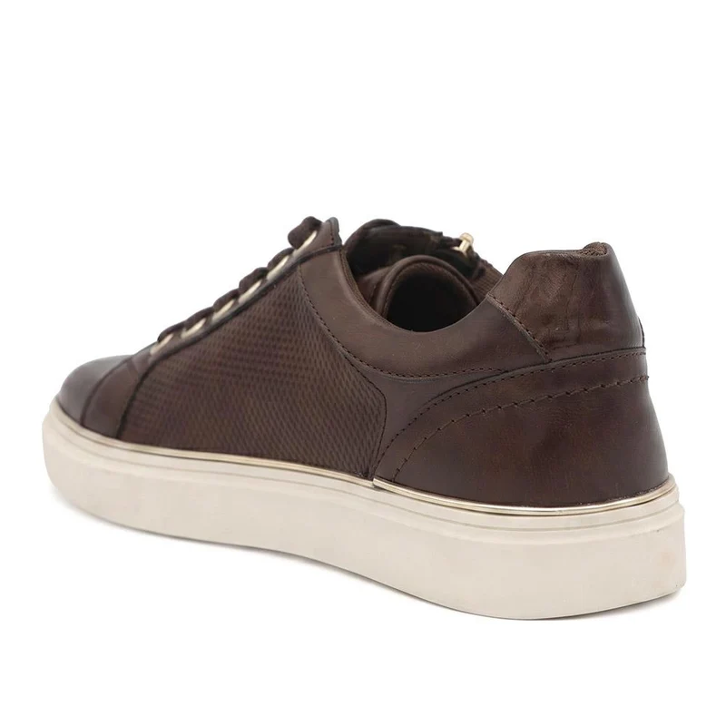 Wide Fit Zip & Lace Trainers With Grip Sole - WOIL42005 / 328 226 - Chocolate