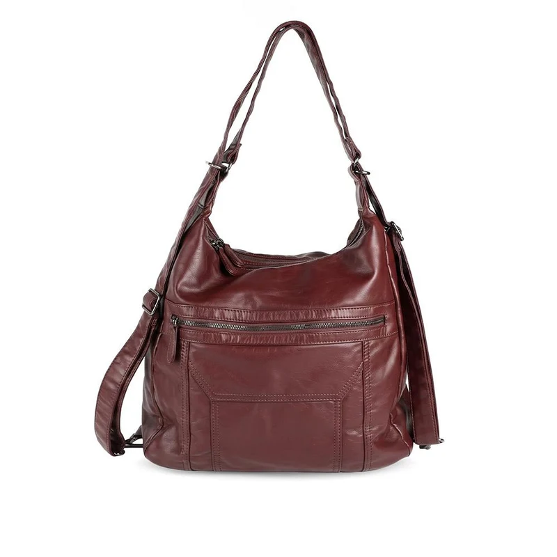 Convertible Shoulder Bag Backpack - WAHT40001 / 325 836 - Burgundy