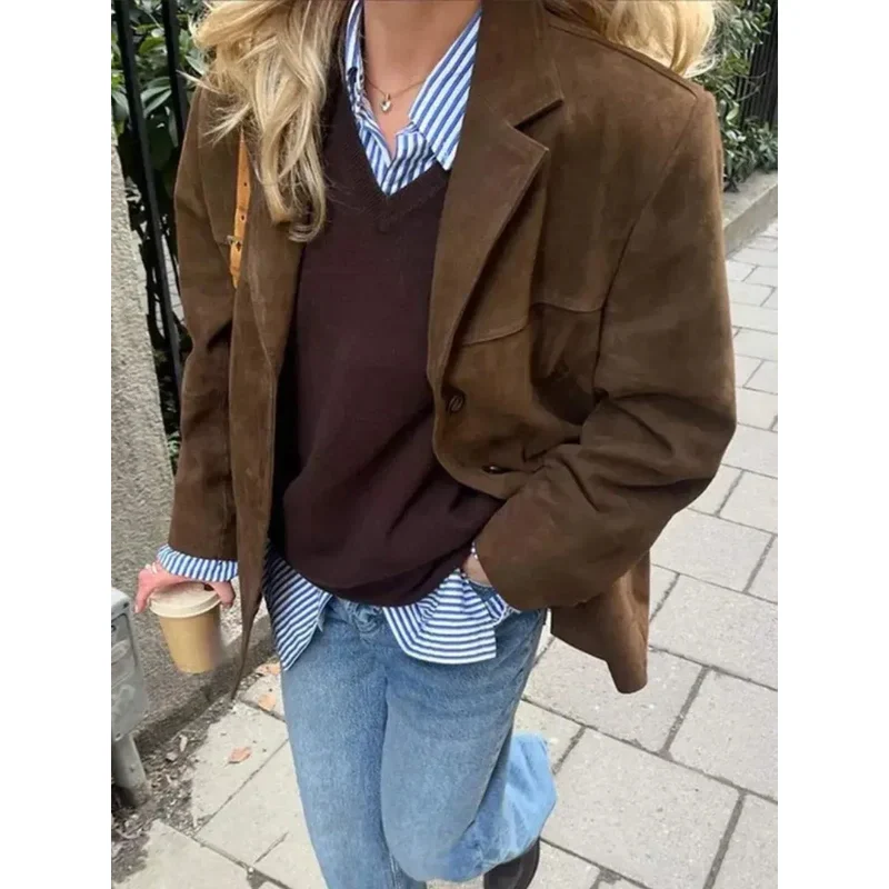 Tanja | Damen Braune Winterjacke mit Kragen