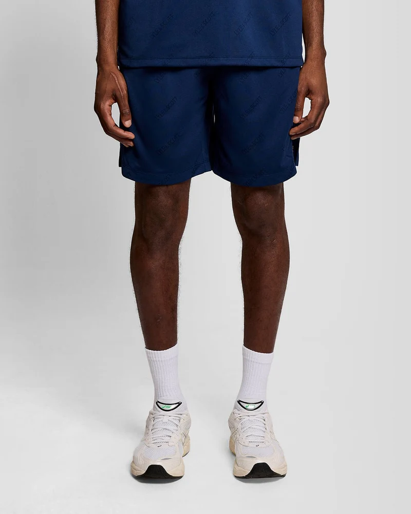 Lyle & Scott Herren-Sport-Fußballshorts mit geprägtem Logo | Marineblaue Pfingstrose