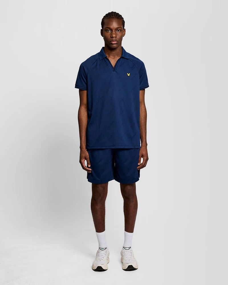 Lyle & Scott Herren-Sport-Fußballshorts mit geprägtem Logo | Marineblaue Pfingstrose