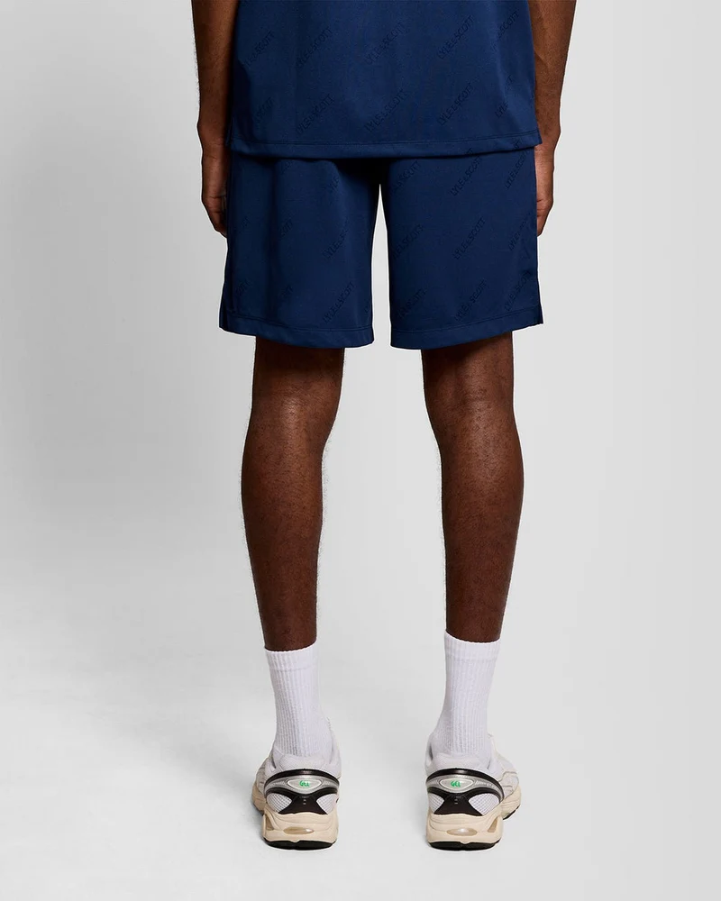 Lyle & Scott Herren-Sport-Fußballshorts mit geprägtem Logo | Marineblaue Pfingstrose