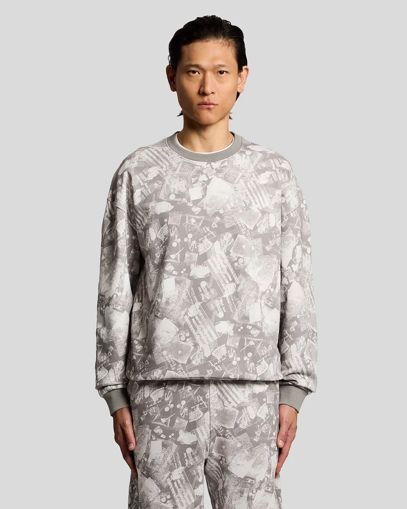 Lyle & Scott Herren-Sweatshirt mit Industriegrafik | Kaltgrau
