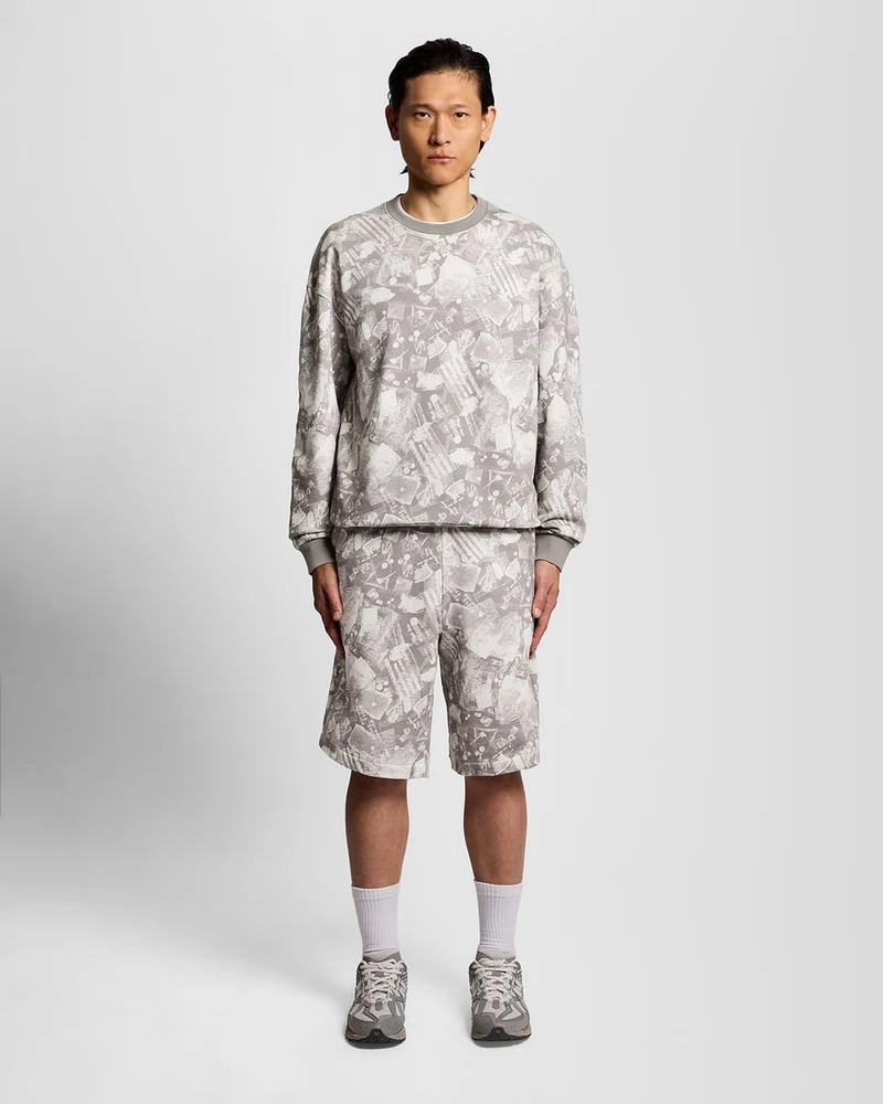 Lyle & Scott Herren-Sweatshirt mit Industriegrafik | Kaltgrau