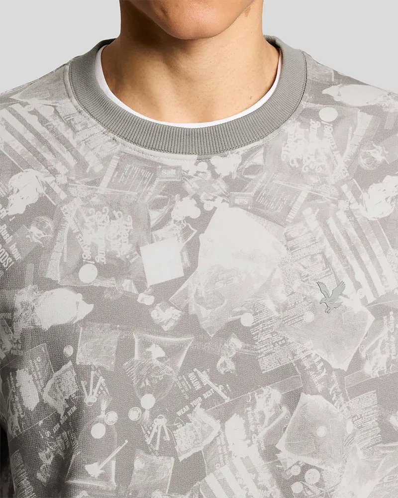 Lyle & Scott Herren-Sweatshirt mit Industriegrafik | Kaltgrau