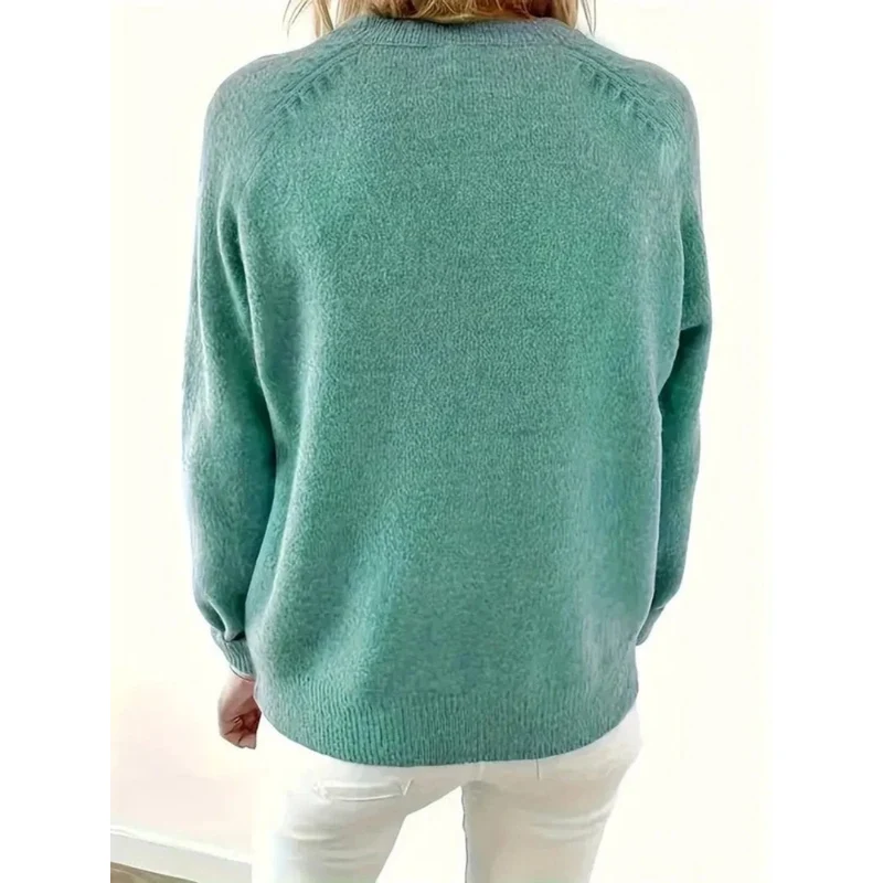 Charlotte | Damen V Ausschnitt Strickpullover mit Knöpfen