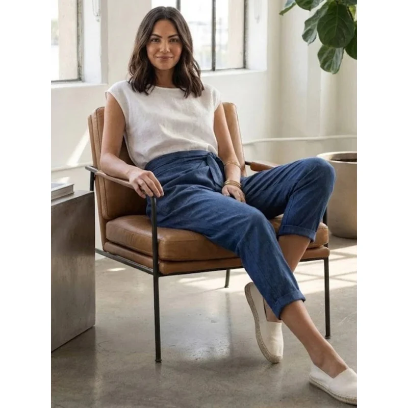 Angelika | Damen Freizeit High Waist Hose