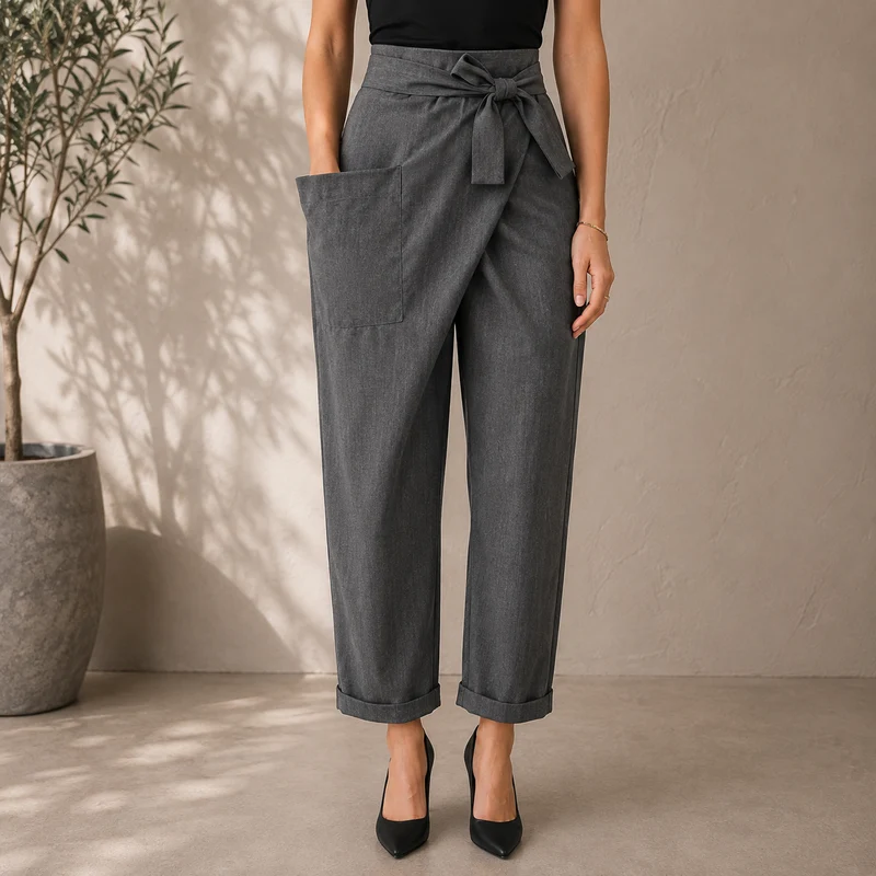Angelika | Damen Freizeit High Waist Hose