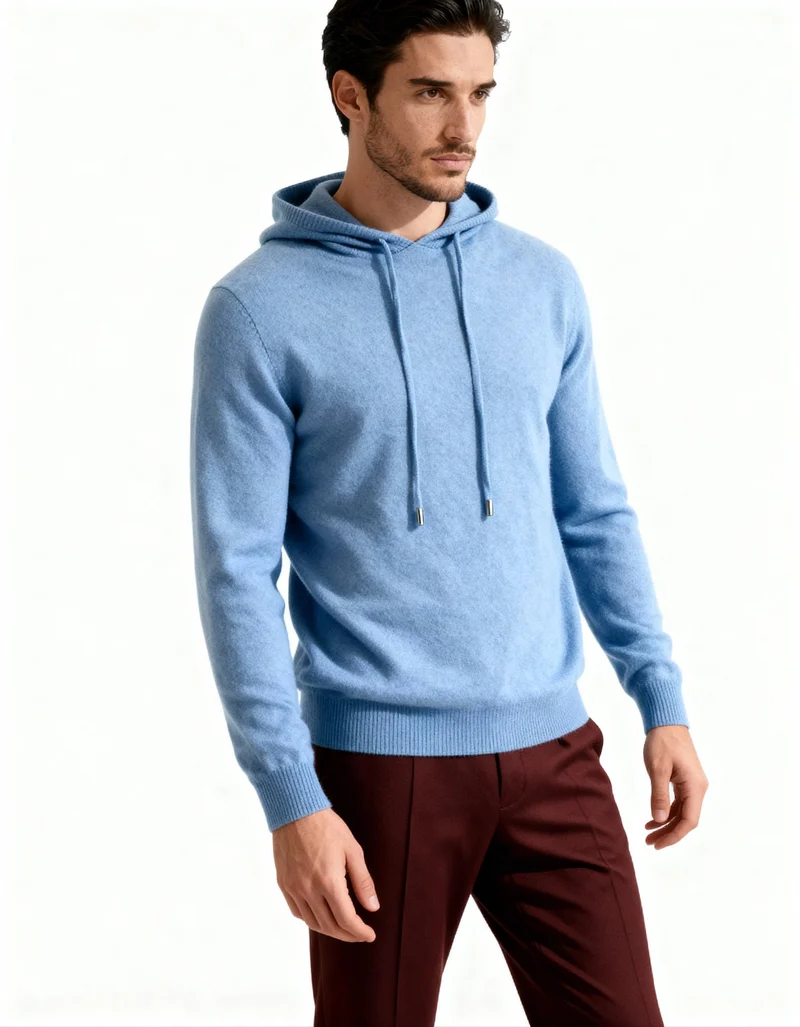Herren-Sweatshirt aus Strick mit verstellbarer Kapuze – Sébastien
