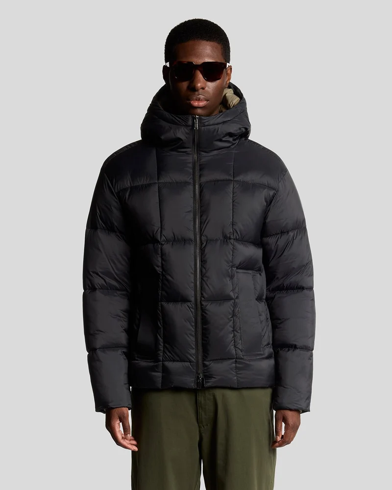 Lyle & Scott Herren-Steppjacke im Cocoon-Stil | Lack