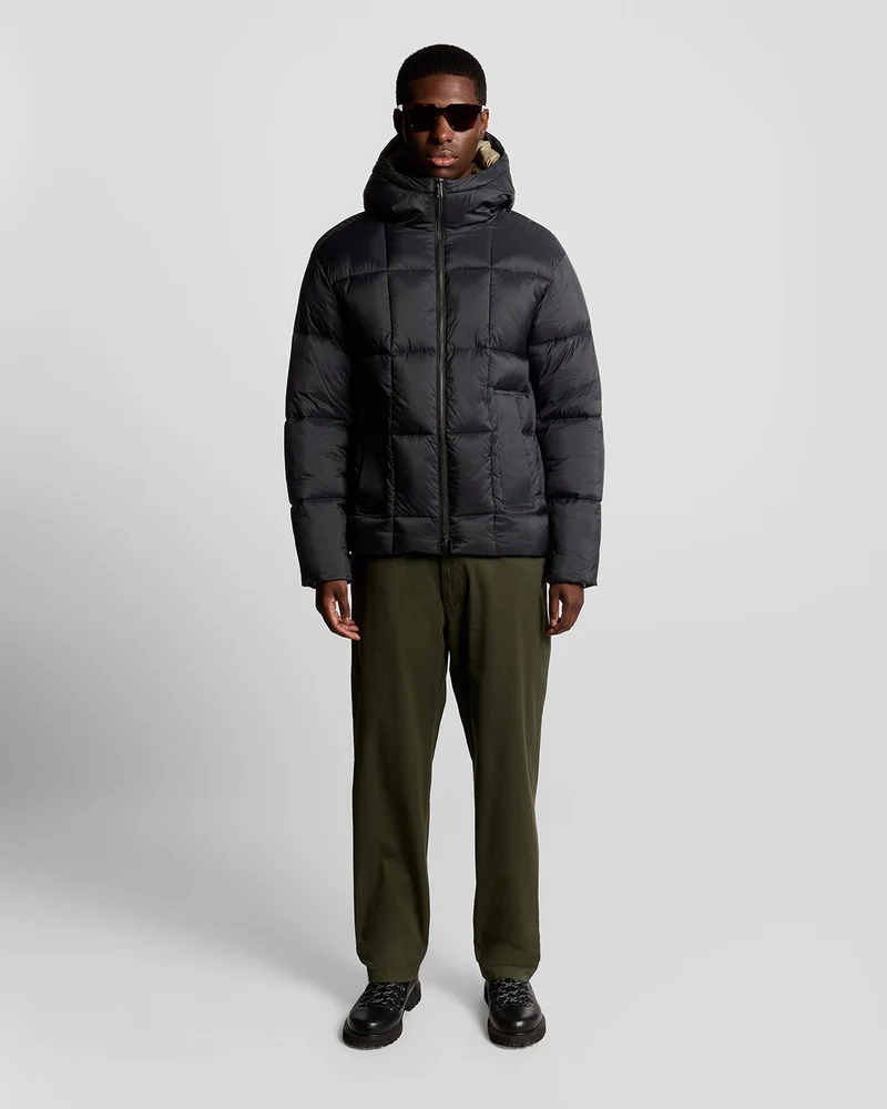 Lyle & Scott Herren-Steppjacke im Cocoon-Stil | Lack