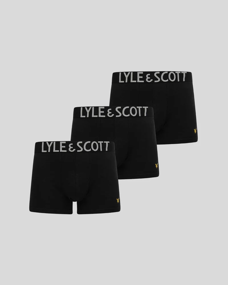 Lyle & Scott Daniel Herren-Badehosen | 3er-Pack | Schwarz
