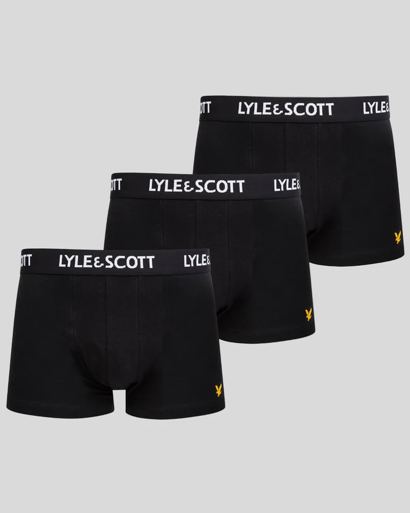 Lyle & Scott Barclay Herren-Badehosen | 3er-Pack | Schwarz