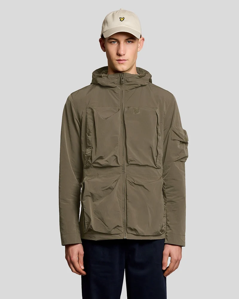 Lyle & Scott Leichte Herren-Windjacke | Khaki-Asch
