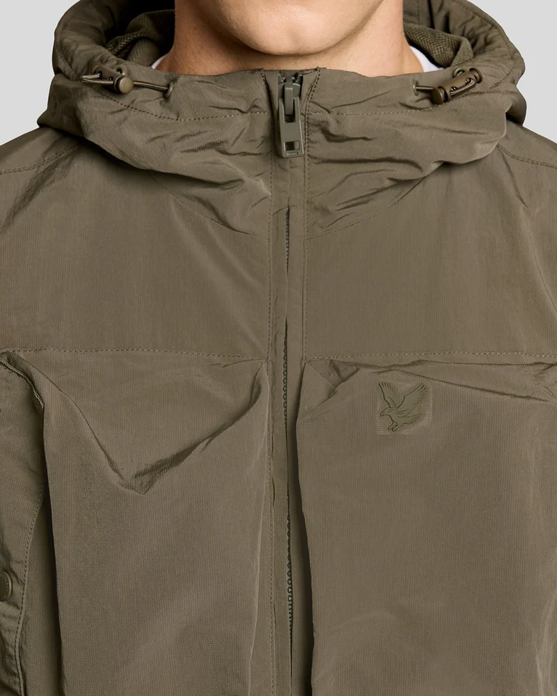 Lyle & Scott Leichte Herren-Windjacke | Khaki-Asch