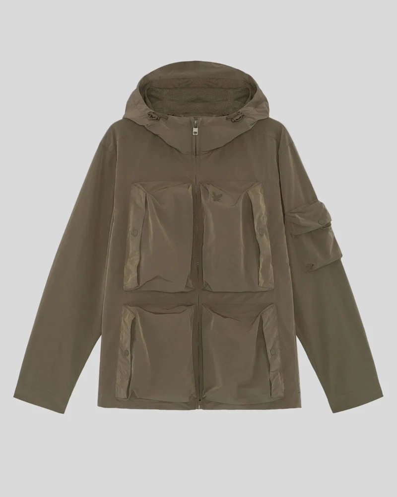 Lyle & Scott Leichte Herren-Windjacke | Khaki-Asch