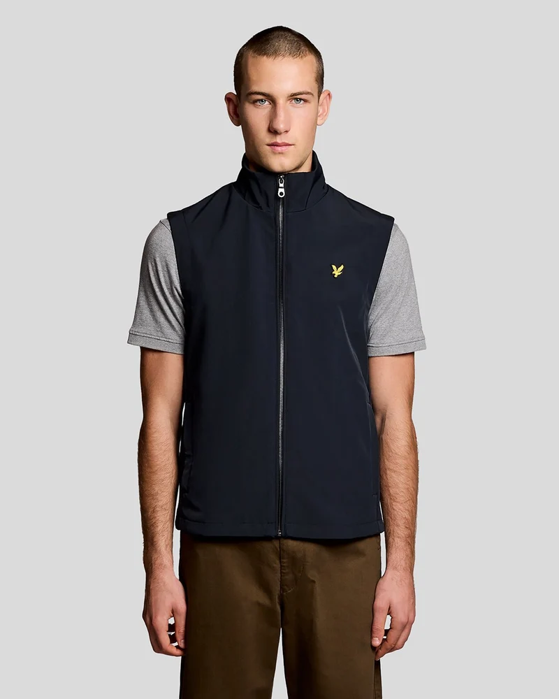 Lyle & Scott Herren-Softshellweste mit Mesh-Einsatz am Rücken | Dunkelblau