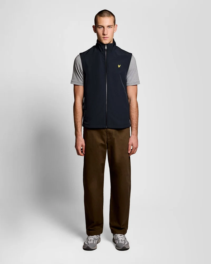 Lyle & Scott Herren-Softshellweste mit Mesh-Einsatz am Rücken | Dunkelblau