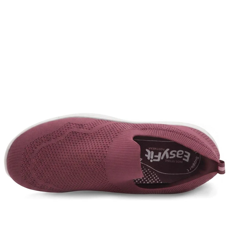 Extra Wide Breathable Slip On Trainers - LILOU / 329 940 - Burgundy