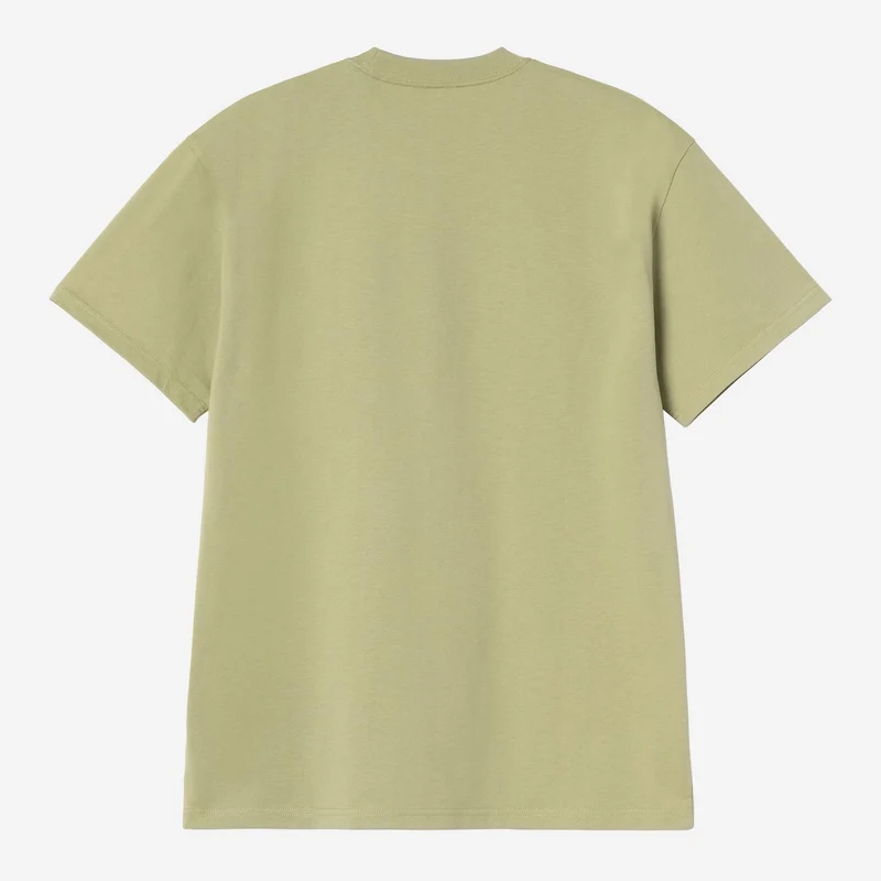 Carhartt WIP Herren-Langarm-T-Shirt mit Tasche | Hellgrün/Weiß