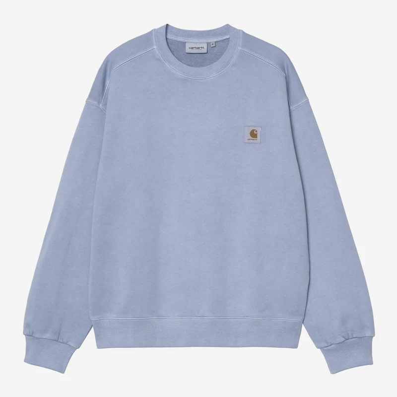 Carhartt WIP Nelson Sweatshirt für Herren | Hellblau, stückgefärbt