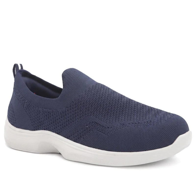Extra Wide Breathable Slip On Trainers - LILOU / 329 940 - Navy