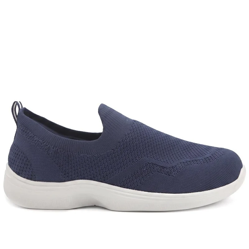 Extra Wide Breathable Slip On Trainers - LILOU / 329 940 - Navy