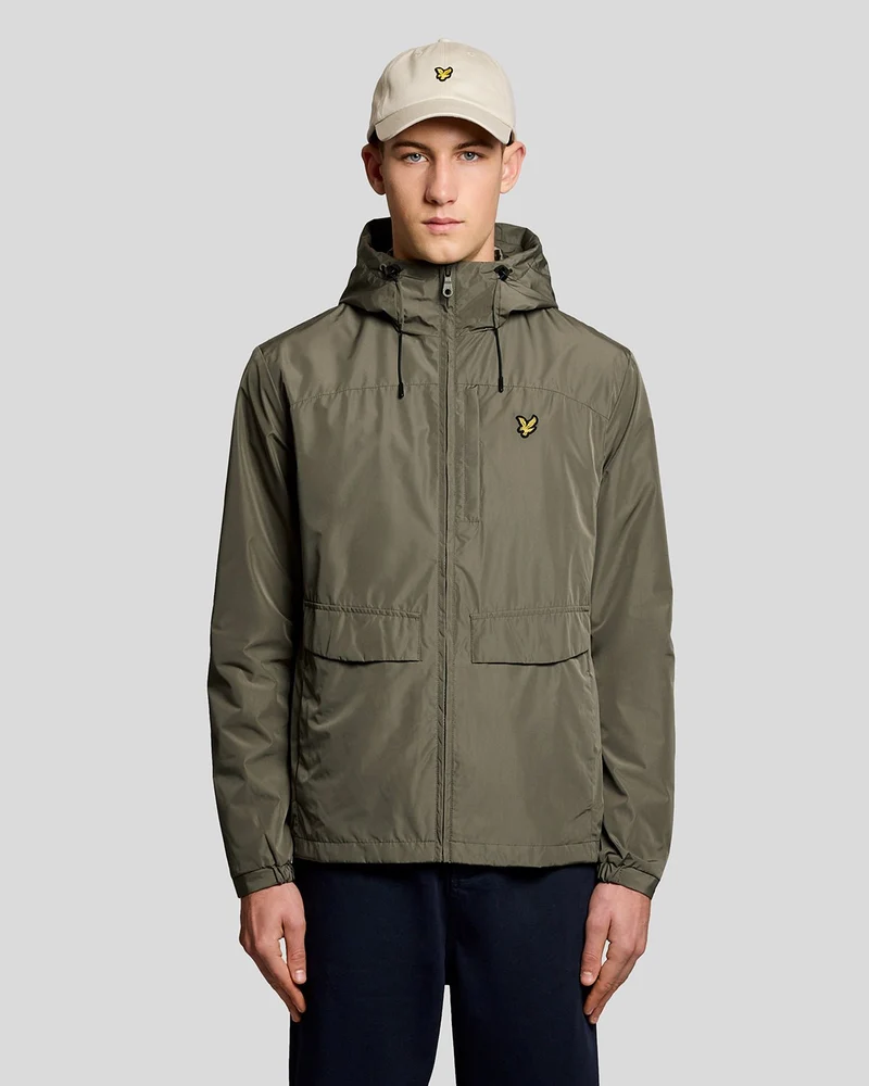 Lyle & Scott Leichte Herren-Kapuzenjacke | Khaki-Asch