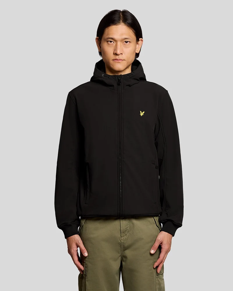 Lyle & Scott Herren-Softshelljacke mit Fleecefutter | Tiefschwarz