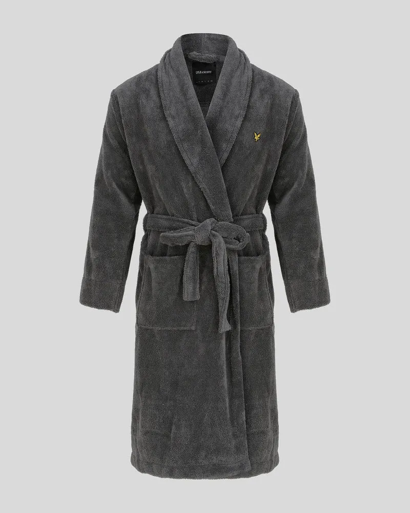Lyle & Scott Herren-Frotteebademantel | Granitgrau