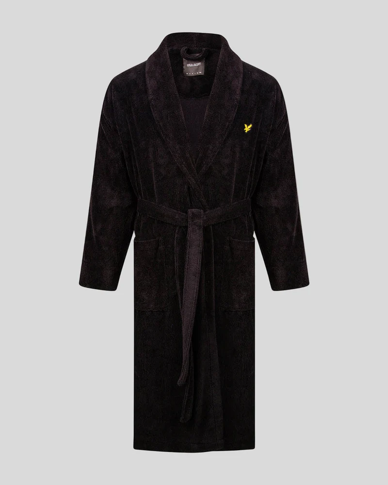 Lyle & Scott Herren-Frotteebademantel | Tiefschwarz