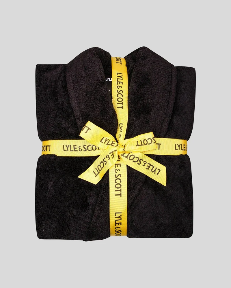 Lyle & Scott Herren-Frotteebademantel | Tiefschwarz