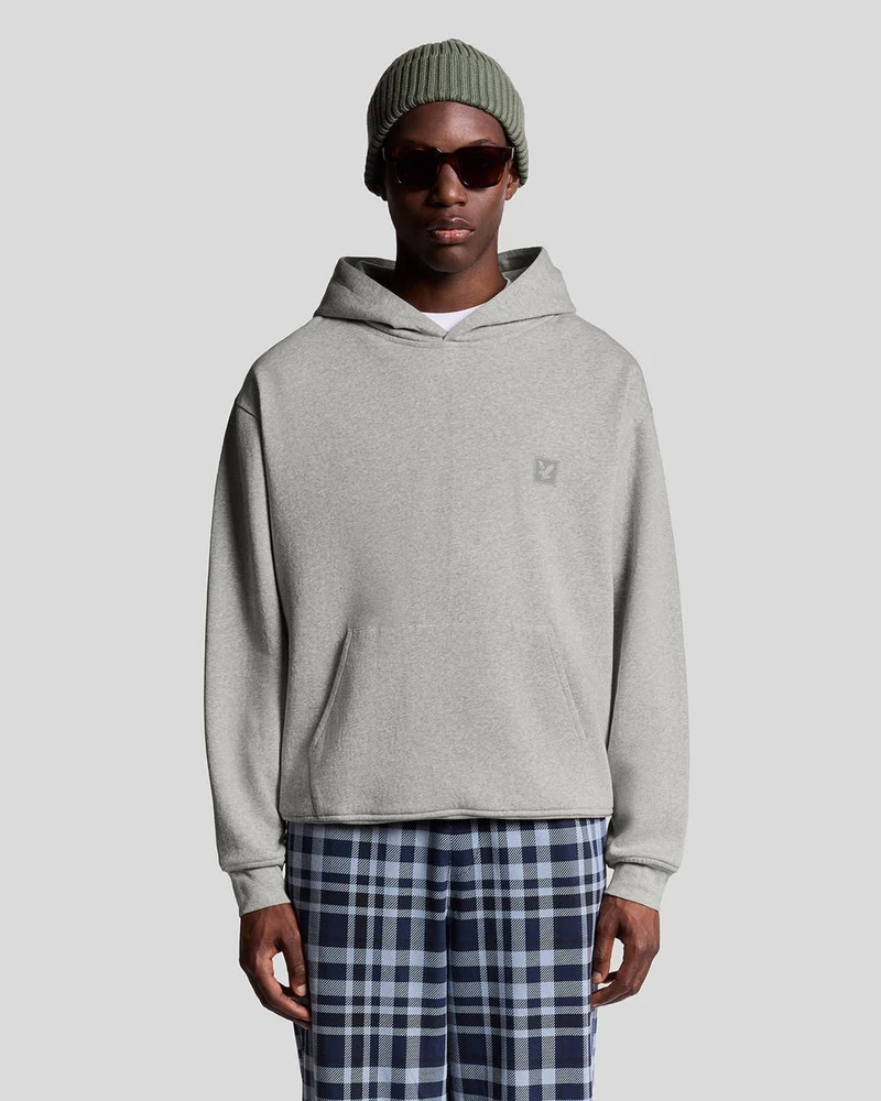 Lyle & Scott Herren-Lounge-Pullover-Hoodie | Hellgrau meliert