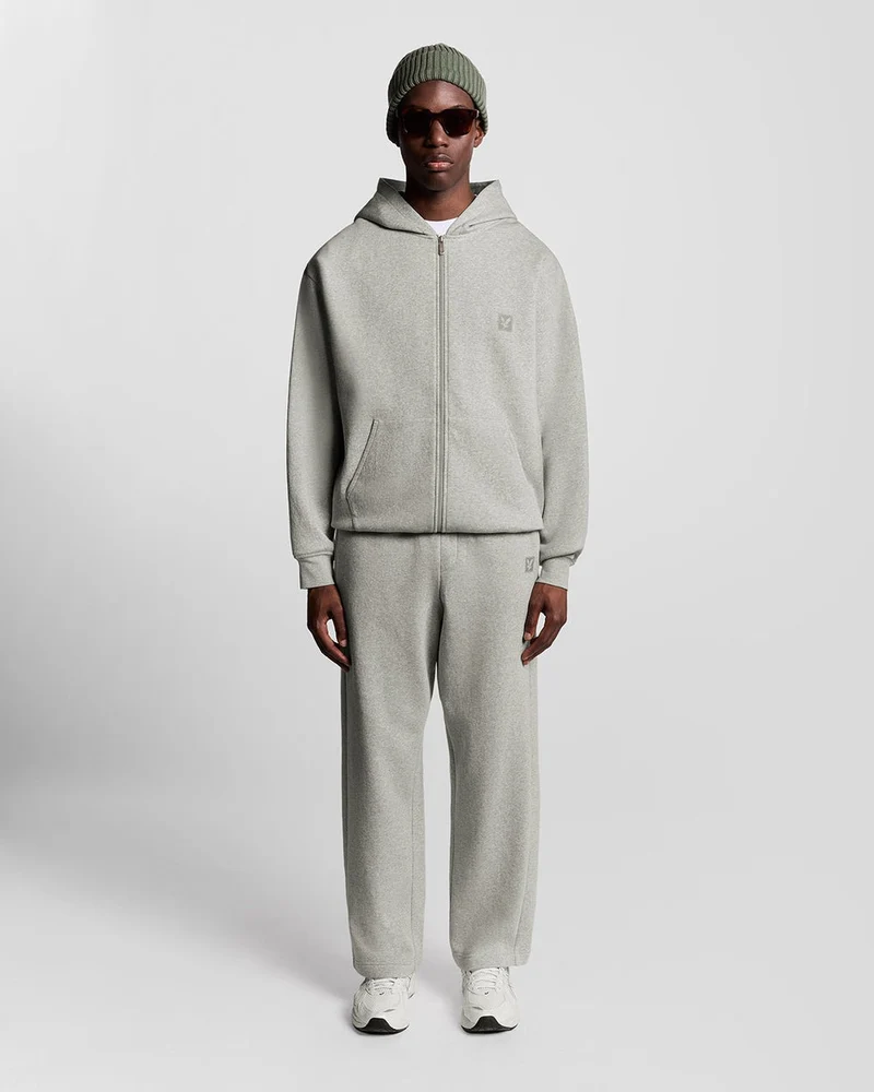 Lyle & Scott Herren-Loungewear-Kapuzenjacke mit durchgehendem Reißverschluss | Hellgrau meliert