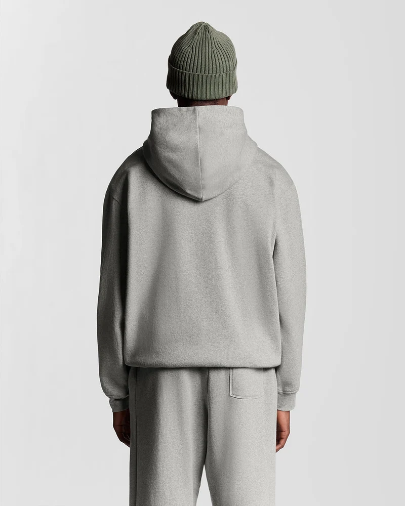 Lyle & Scott Herren-Loungewear-Kapuzenjacke mit durchgehendem Reißverschluss | Hellgrau meliert