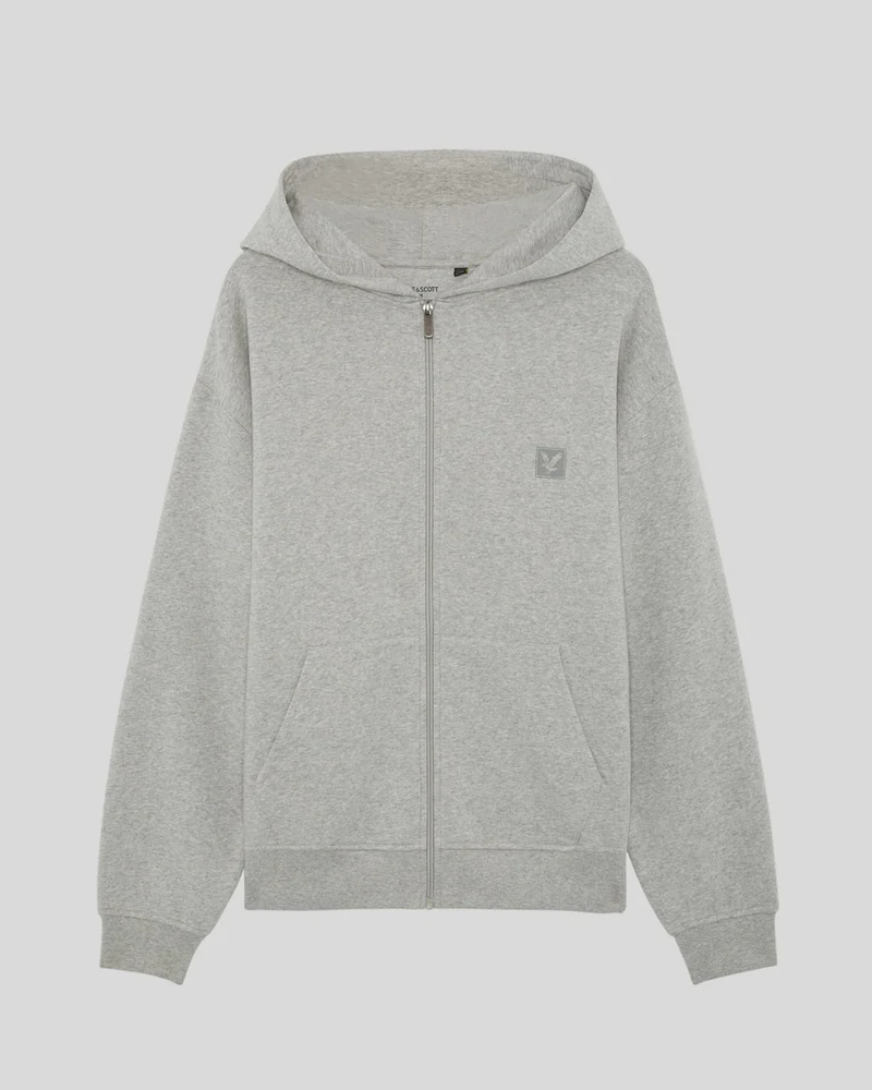 Lyle & Scott Herren-Loungewear-Kapuzenjacke mit durchgehendem Reißverschluss | Hellgrau meliert